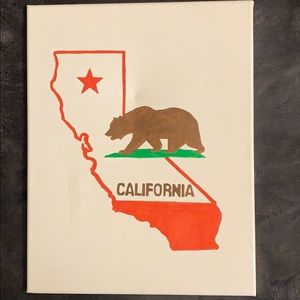 Handmade California State/Flag painting